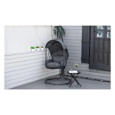 Outsunny Hanging Egg Chair Sun Lounger with Canopy