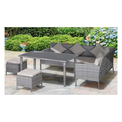 Outsunny Five-Piece Rattan-Effect Dining Set