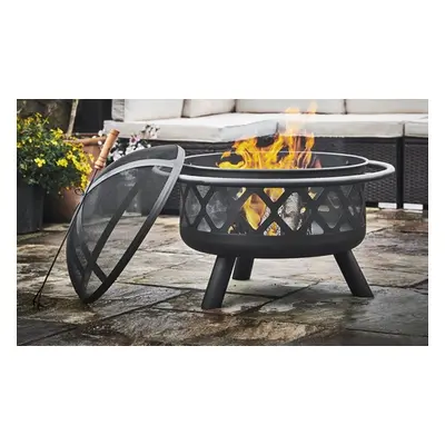 Teamson Home Outdoor 29.5-inch Round Steel Wood Burning Fire Pit