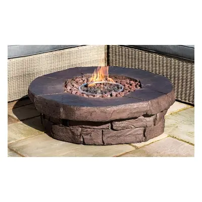 Outdoor Round Stone Look Fire Pit