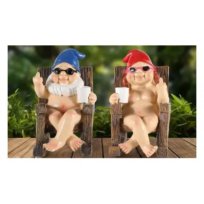 Funny Gnomes in Rocking Chair,Men+Women,Two