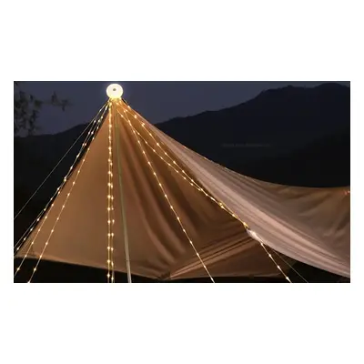 2-in-1 Rechargeable Camping String Light, Khaki,Two