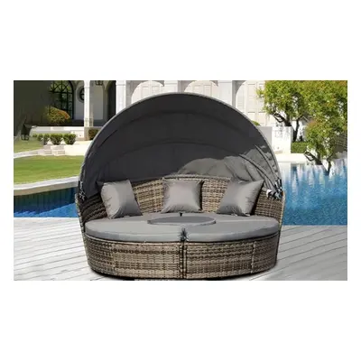 Outsunny Five-Piece Patio Conversation Rattan-Effect Furniture Set