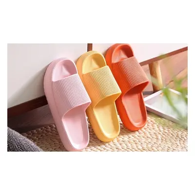 Pair of Ergonomic Non-Slip Slippers, Orange,UK5