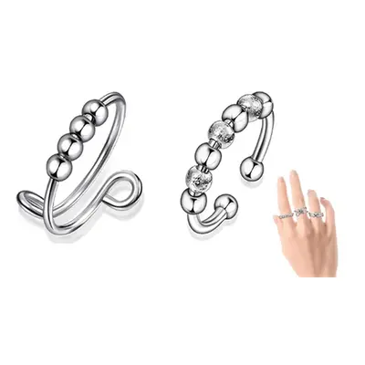 Two-Piece Set of Anxiety Fidget Bead Rings