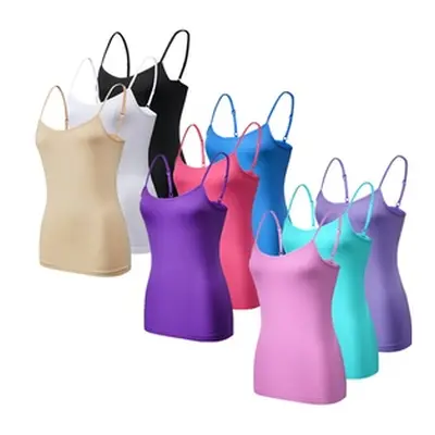 Women'sKathryn Seamless Vests, One of Each Colour,Medium,Nine-Pack