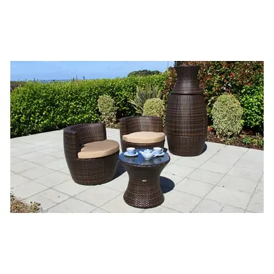 Cozy Bay Provence Outdoor Conservatory Rattan-Effect Two-Seater Round Set