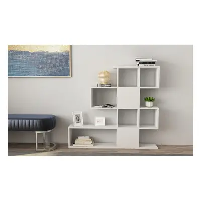 Ladder Style Open Bookshelf, White Anthracite