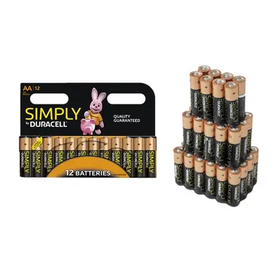 AA and AAA Duracell Batteries, 48 AA and 24 AAA batteries