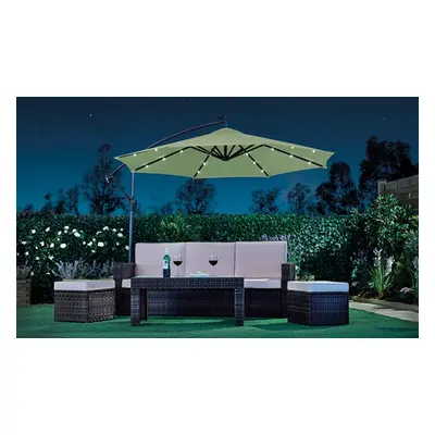 Solar LED Cantilever Parasol with Cover and Optional Base, Solar LED Cantilever Parasols Light G