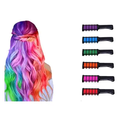 Six-Piece of Colourful Hair Chalk Combs