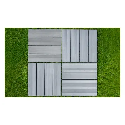 33-Pack WPC Decking Tiles Grey 30cm x 30cm