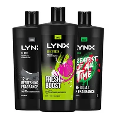 Lynx XXXL Shower Gel 700ml, Black,Three-Pack