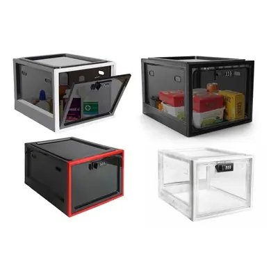 Transparent Lockable Storage Box 12.6L, Transparent Black