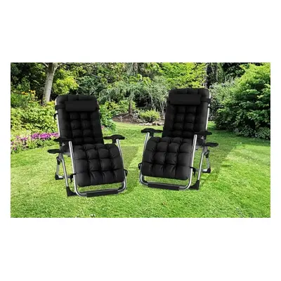 Deluxe Extra Wide Gravity Chairs, Grey,Two