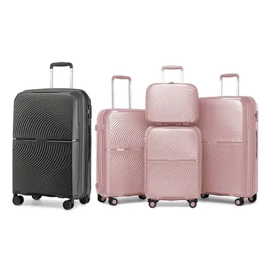 Hard shell Suitcases, 14-20-24-28 inch Suitcase set Black, (Each One) Four