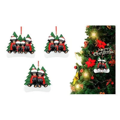 Personalied Santa Bears Christmas Tree Ornament, Two Heads,One