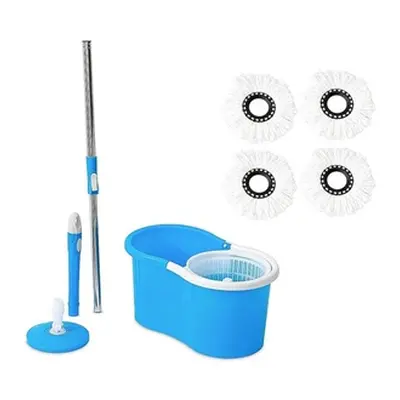 360-Degree Rotating Spin Mop Bucket with Four Microfibre Mop Heads