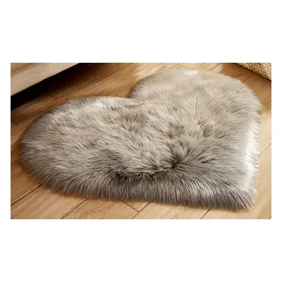 Heart-Shaped Area Rug,Light Grey