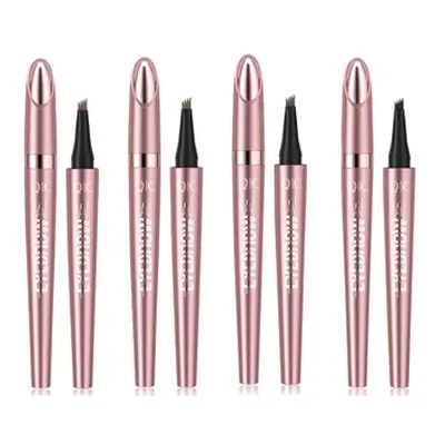 Microblading Pen Eyebrow with 4-Fork Tip, Dark Brown,One