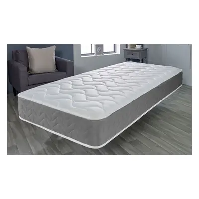 Grey Memory Sprung Open Coil Zig-Zag Mattress, Single