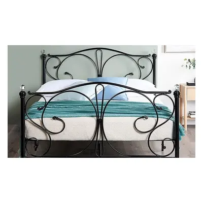 Metal Bed Frame, White Crystal Finish,Without Mattress,King