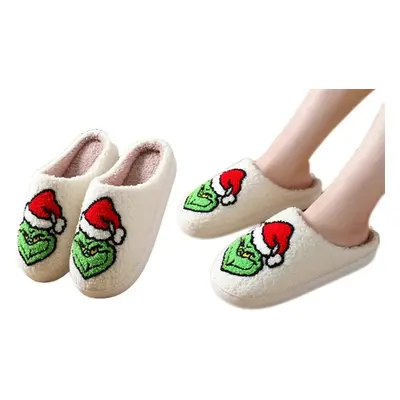 Cozy Grinch Inspired Christmas Slippers, XL