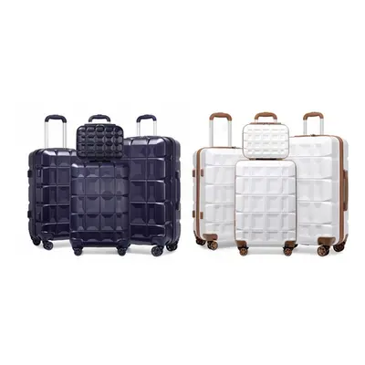 Hard Shell Suitcases with TSA Locks, All four sizes(Each One),Navy,Four