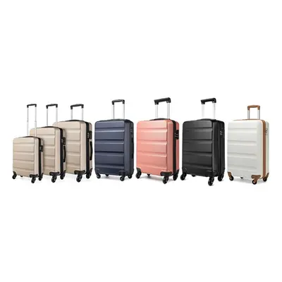 Horizontal Design ABS Hard Shell Suitcase, One of Each,Cream,Three