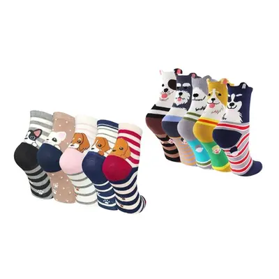 One Five or Ten Pairs of Dog socks, Mixed Colour Style B,Five Pairs