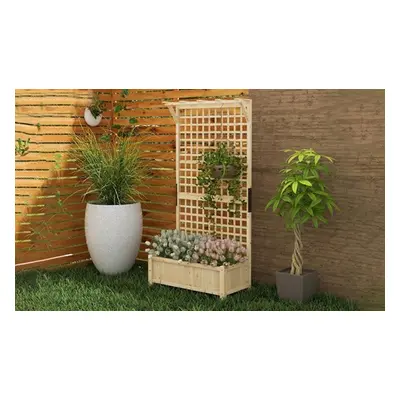 Outsunny Trellis Planter with Raised Bed and Climbing Frame