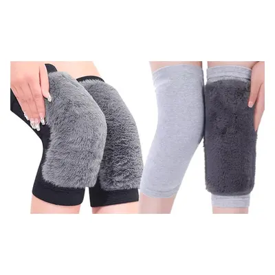 Winter Plush Thermal Knee Warmers,Two-Pair ,Grey