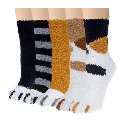 Fleece Fuzzy Paw Socks,One-Pair