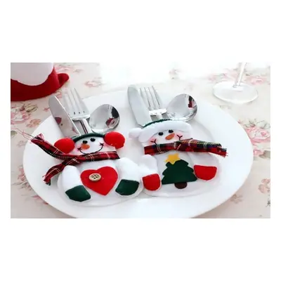 Snowman Xmas Cutlery Holder,Six