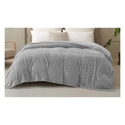 All-Season 300GSM Dot Pattern Soft Warm Fleece Blanket, Grey,Super King