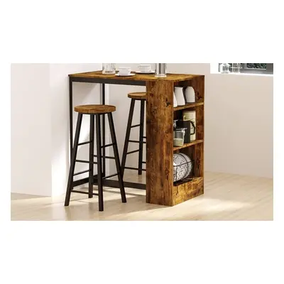 HomCom Three-Piece Bar Table and Stool Set