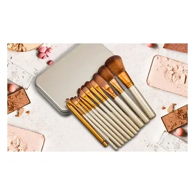 12-Piece Makeup Brush Set with Metal Case, Two