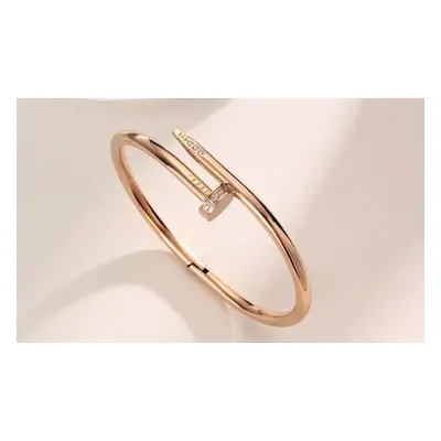 Titanium Steel Nail Bracelet,Gold ,With diamonds