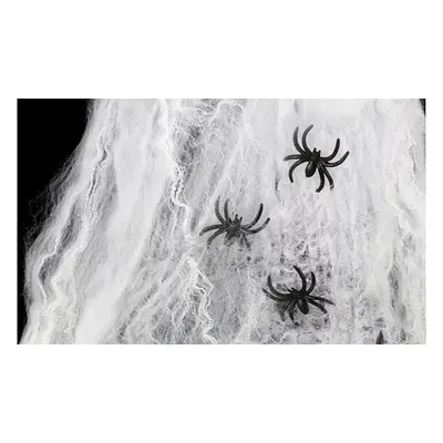 Halloween Spider Webs with 10 Mini Spiders, Black,One