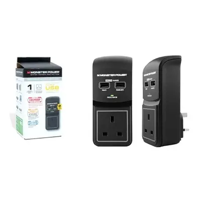 Monster Power Core 100 Surge Protected Socket with Two USB Charging Ports