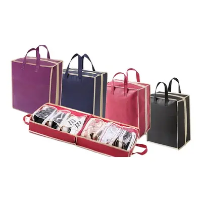 Travel Shoe Organiser, Black Purple and Red,Three