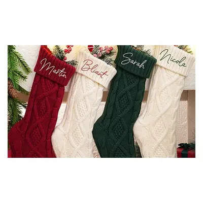 Two Personalized Embroidery Christmas Stocking