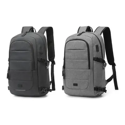 21L Multi-Compartment Water Resistant Backpack with USB Port,Grey