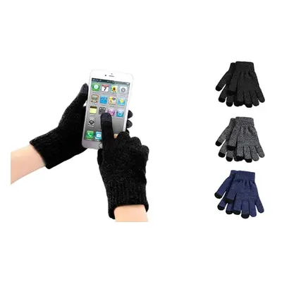 Touchscreen Winter Gloves, Black and Navy Blue,Two Pairs