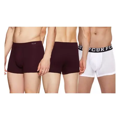 French Connection Pack of Three Men'sTrunks, Style B,White,XL