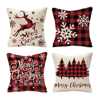 One Two or Four Christmas Cushion Covers, Xmas pillowcase Tree and Snowflake,Two