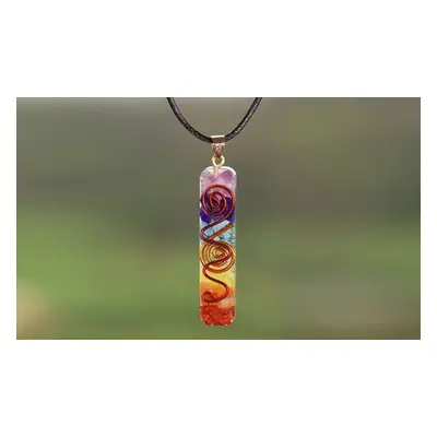 Energy Generator Necklace with Seven Chakra Crystal Pendant