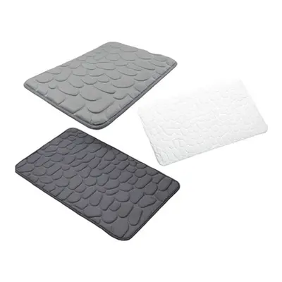 Memory Foam Bath Mat, Large,White,Two