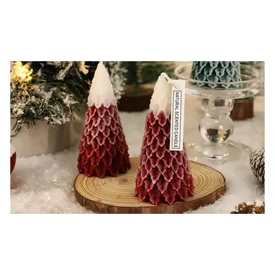 2 Pieces of Christmas Tree Scented Candles, Red