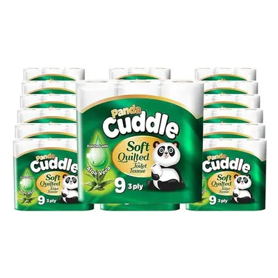 Panda Cuddle Aloe Vera Quilted Toilet Rolls, 60 Rolls